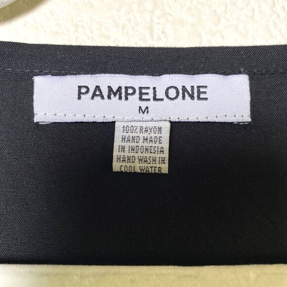 Pampelone V-Neck Short Sleeve High Slit Faux Wrap Long Maxi Dress Black - Picture 9 of 10